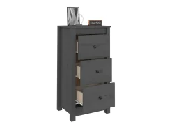 Aparadores 2 uds Gris 40x35x80 cm Madera maciza de pino