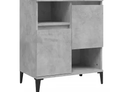Aparadores 3 uds madera contrachapada gris hormigón 60x35x70 cm ES96767