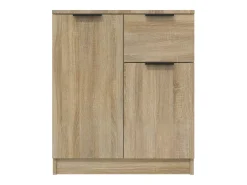 Aparadores 2 uds madera contrachapada roble Sonoma 60x30x70 cm