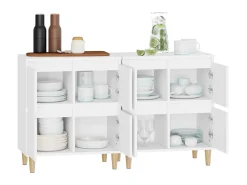 Aparadores 2 uds madera contrachapada blanco 60x35x70 cm ES76954