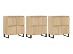 Aparadores 3 uds madera contrachapada color roble sonoma ES45793