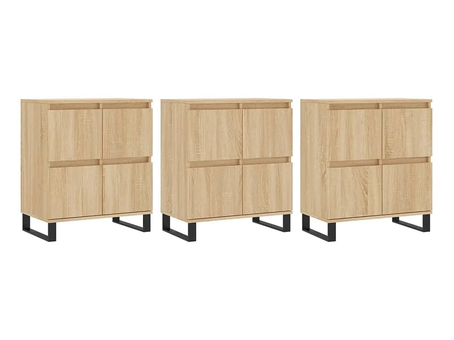 Aparadores 3 uds madera contrachapada color roble sonoma ES45793