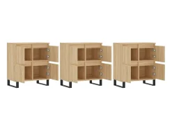 Aparadores 3 uds madera contrachapada color roble sonoma ES45793