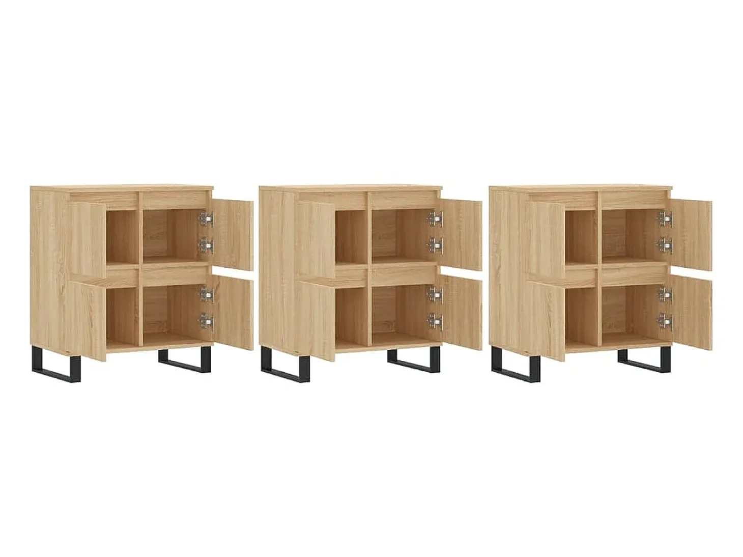 Aparadores 3 uds madera contrachapada color roble sonoma ES45793
