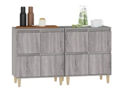 Aparadores 2 uds madera contrachapada gris Sonoma 60x35x70 cm ES10454