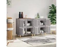 Aparadores 2 uds madera contrachapada gris Sonoma 60x35x70 cm ES10454