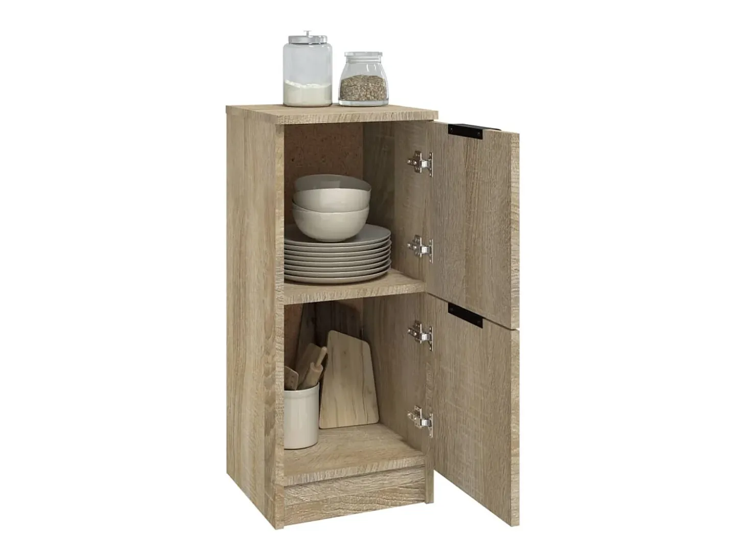 Aparadores 2 uds madera contrachapada roble Sonoma 30x30x70 cm ES446575