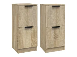 Aparadores 2 uds madera contrachapada roble Sonoma 30x30x70 cm ES446575