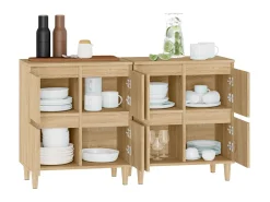 Aparadores 2 uds madera contrachapada roble Sonoma 60x35x70 cm ES18895