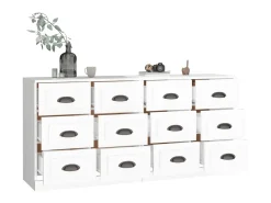 Aparadores 2 uds madera contrachapada blanco brillo ES52660
