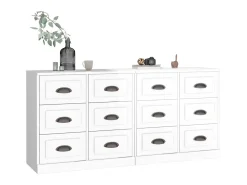 Aparadores 2 uds madera contrachapada blanco brillo ES52660