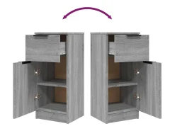 Aparadores 2 uds madera contrachapada gris Sonoma 30x30x70 cm