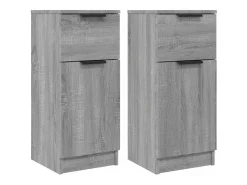 Aparadores 2 uds madera contrachapada gris Sonoma 30x30x70 cm