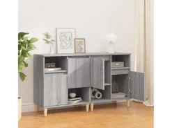 Aparadores 2 uds madera contrachapada gris Sonoma 60x35x70 cm ES91387