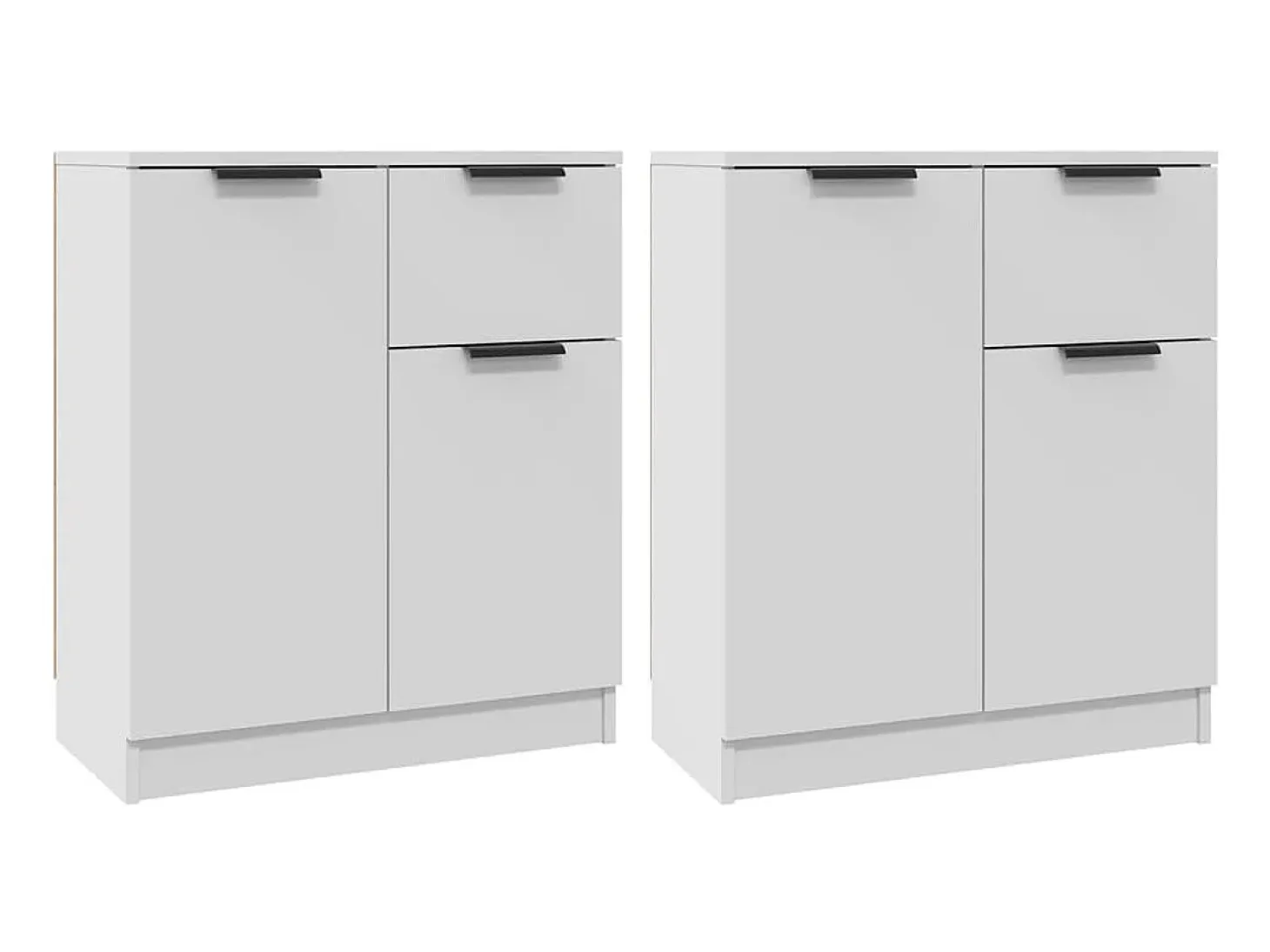 Aparadores 2 uds madera contrachapada blanco 60x30x70 cm ES74850