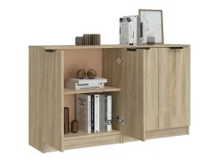 Aparadores 2 uds madera contrachapada roble Sonoma 60x30x70 cm ES21628