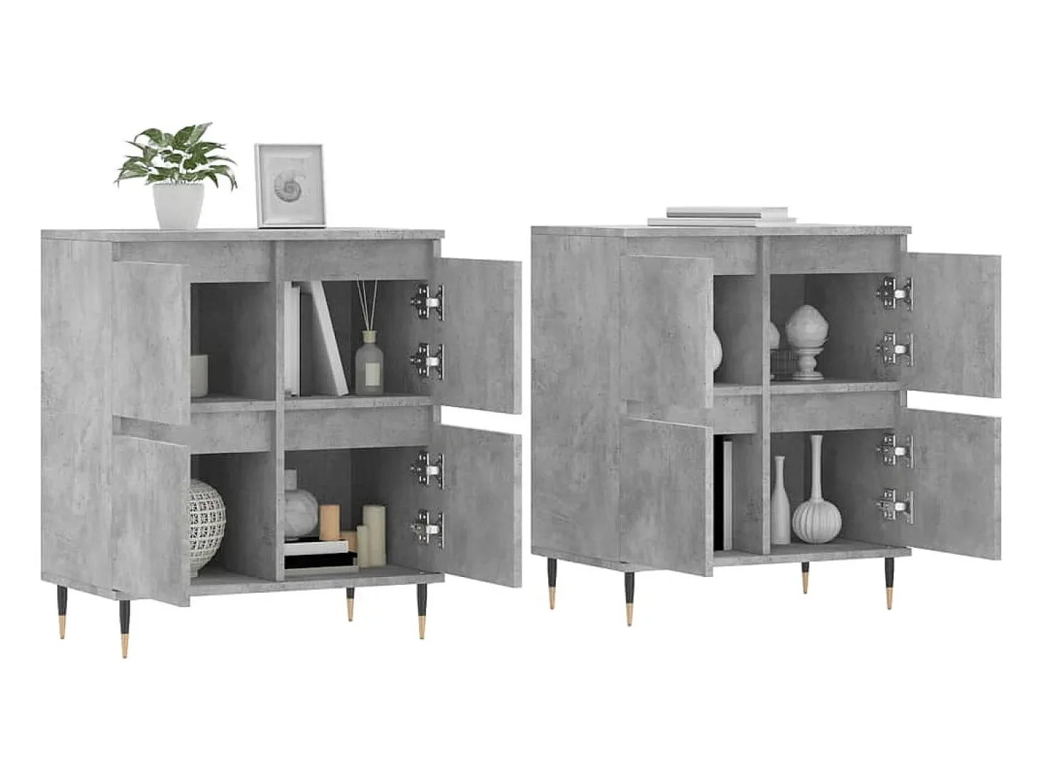 Aparadores 2 uds madera contrachapada gris hormigón ES98582