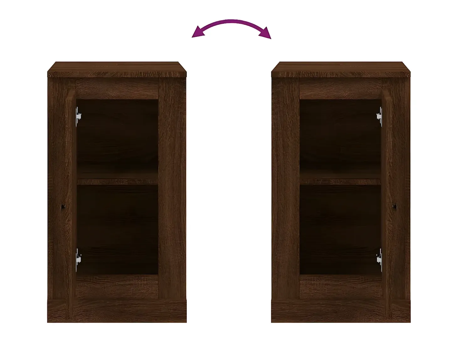 Aparadores 2 uds madera color marrón roble 37,5x35,5x67,5 cm