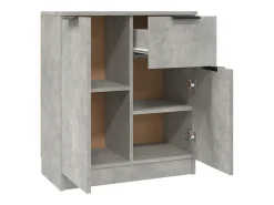 Aparadores 2 uds madera contrachapada gris hormigón 60x30x70 cm