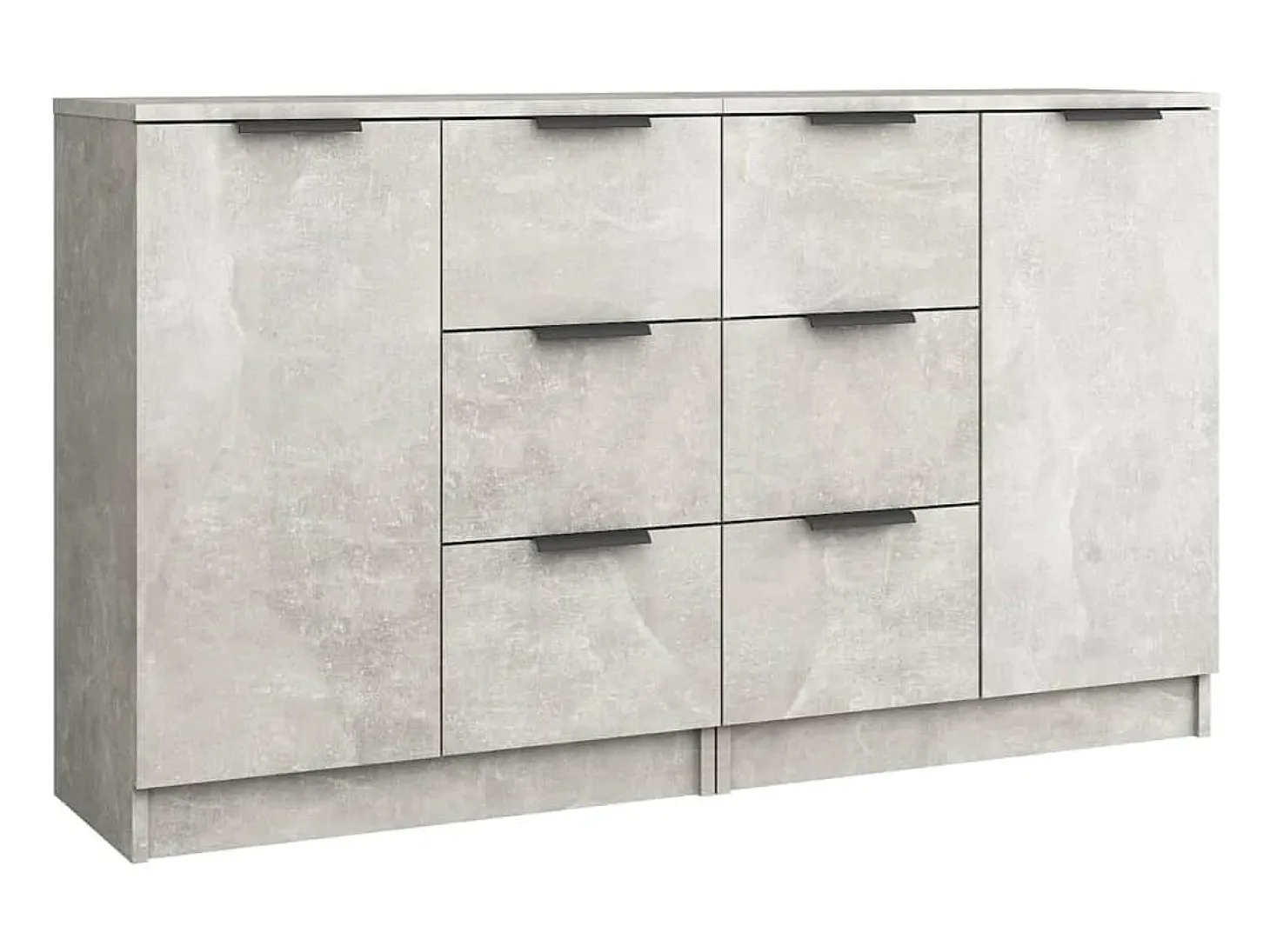 Aparadores 2 uds madera contrachapada gris hormigón 60x30x70 cm ES53533