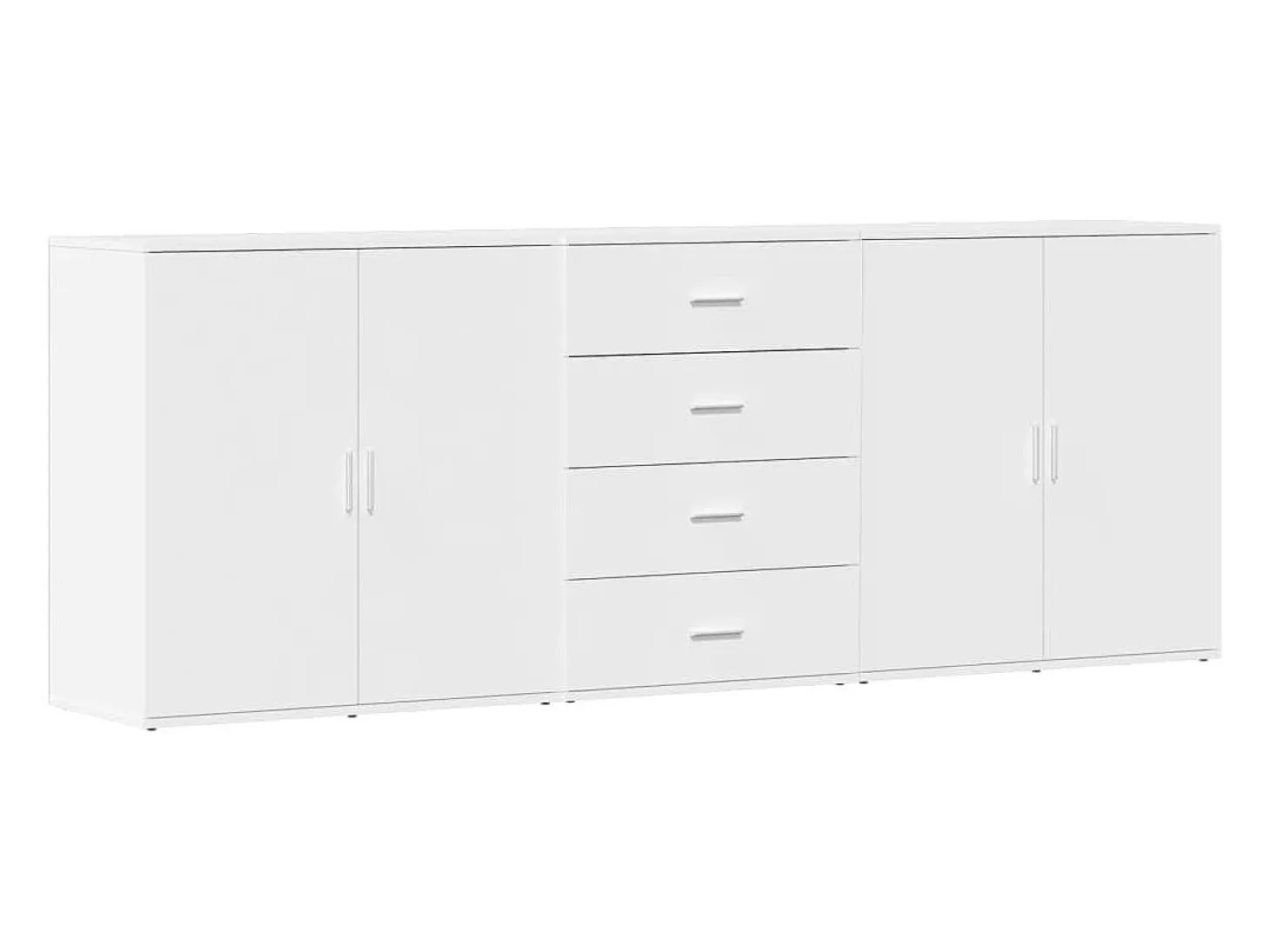 Aparadores 3 uds madera contrachapada blanco ES114168