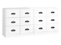 Aparadores 2 uds madera contrachapada blanco brillo