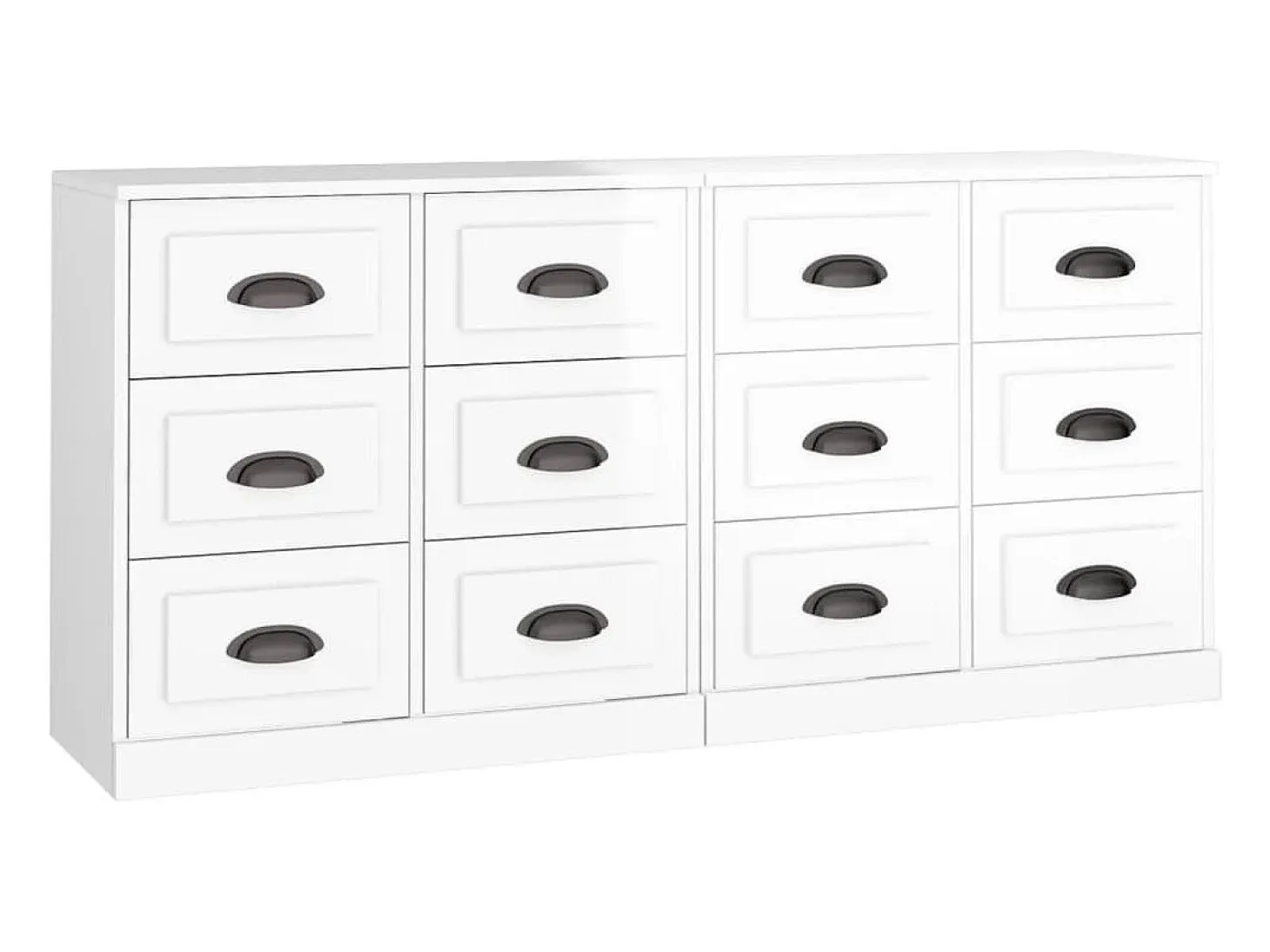 Aparadores 2 uds madera contrachapada blanco brillo