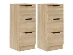 Aparadores 2 uds madera contrachapada roble Sonoma 30x30x70 cm ES51538