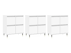 Aparadores 3 uds madera contrachapada blanco ES86400