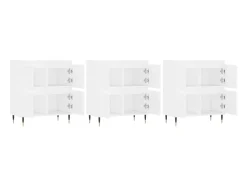 Aparadores 3 uds madera contrachapada blanco ES86400