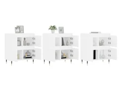 Aparadores 3 uds madera contrachapada blanco ES86400