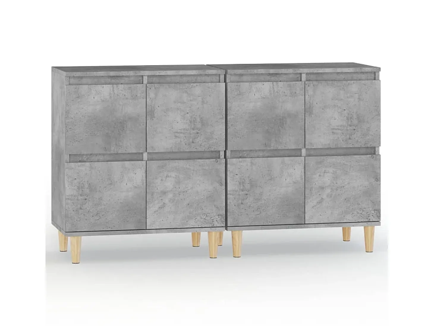 Aparadores 2 uds madera contrachapada gris hormigón 60x35x70 cm ES30052