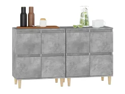 Aparadores 2 uds madera contrachapada gris hormigón 60x35x70 cm ES30052