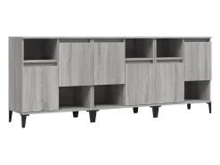 Aparadores 3 uds madera contrachapada gris Sonoma 60x35x70 cm