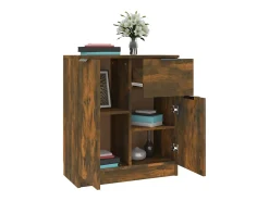 Aparadores 2 uds madera contrachapada roble ahumado 60x30x70 cm