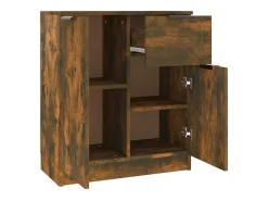 Aparadores 2 uds madera contrachapada roble ahumado 60x30x70 cm