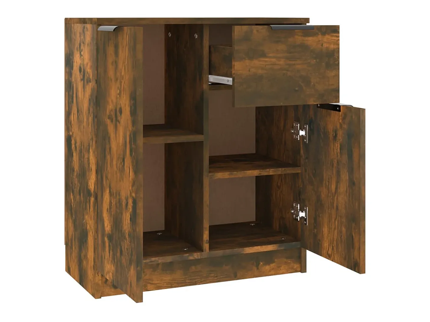 Aparadores 2 uds madera contrachapada roble ahumado 60x30x70 cm