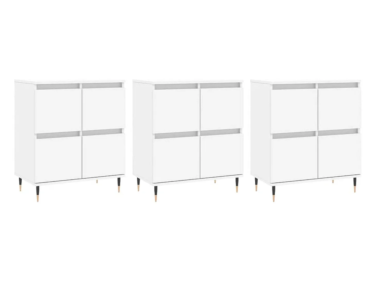 Aparadores 3 uds madera contrachapada blanco