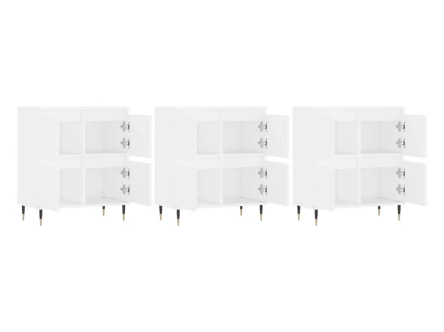 Aparadores 3 uds madera contrachapada blanco