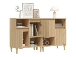 Aparadores 2 uds madera contrachapada roble Sonoma 60x35x70 cm