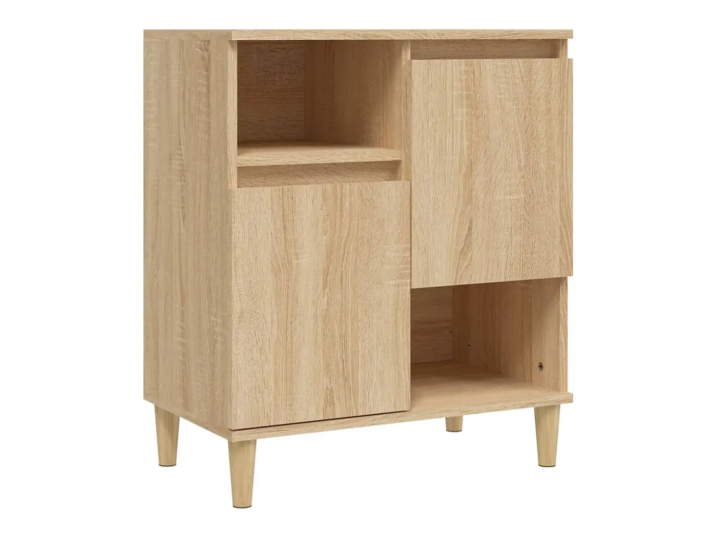 Aparadores 2 uds madera contrachapada roble Sonoma 60x35x70 cm