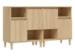 Aparadores 2 uds madera contrachapada roble Sonoma 60x35x70 cm