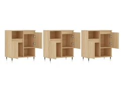 Aparadores 3 uds madera contrachapada color roble sonoma ES92659