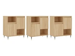 Aparadores 3 uds madera contrachapada color roble sonoma ES92659