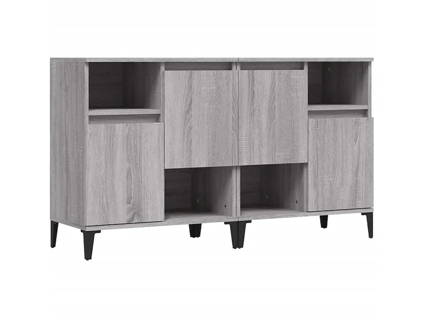 Aparadores 2 uds madera contrachapada gris Sonoma 60x35x70 cm ES68373