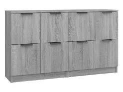 Aparadores 2 uds madera contrachapada gris Sonoma 60x30x70 cm ES84185