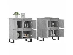 Aparadores 2 uds madera contrachapada gris hormigón ES13500