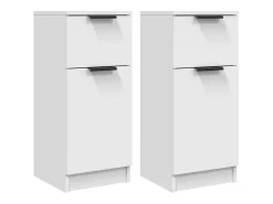 Aparadores 2 uds madera contrachapada blanco 30x30x70 cm ES616206