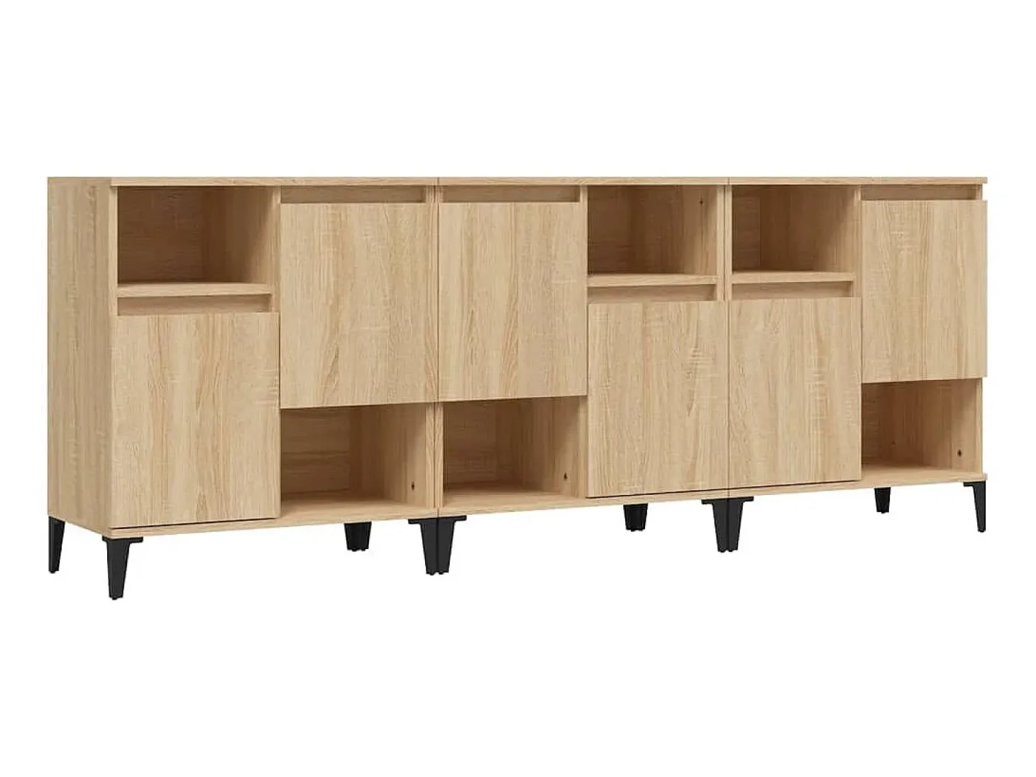 Aparadores 3 uds madera contrachapada roble Sonoma 60x35x70 cm ES21126