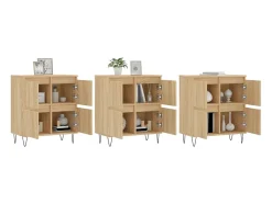 Aparadores 3 uds madera contrachapada color roble sonoma ES56182